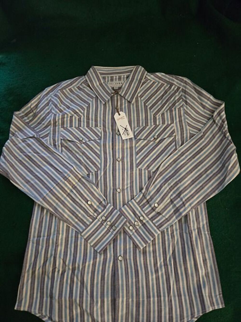 Tecovas Men's Small Stripped Button-Up Long Sleeve (LOC-35)